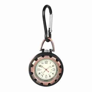 JEWELRYWE Карманные часы Медсестра Часы Брелок Светящийся циферблат Сумка Часы Карманный брелок Часы Карабин Карманные часы Красный