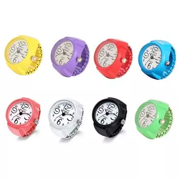 JEWELRYWE Кольцо Часы Часы Кольцо Бизнес Мода Водонепроницаемый Откидная Крышка Цифровой Циферблат Спорт Кварцевые Часы Кольцо Нержавеющая Сталь