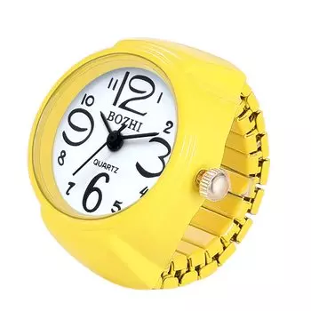 JEWELRYWE Кольцо Часы Часы Кольцо Бизнес Мода Водонепроницаемый Откидная Крышка Цифровой Циферблат Спорт Кварцевые Часы Кольцо Нержавеющая Сталь