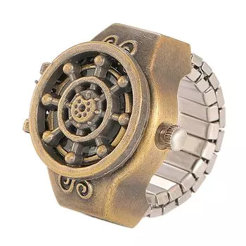 JEWELRYWE Кольцо Часы Кольцо Бизнес Мода Водонепроницаемый Откидная крышка Циферблат с номером Спорт Кварцевые часы Кольцо Нержавеющая сталь