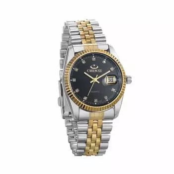 JEWELRYWE Мужские часы 3ATM Водонепроницаемые Календарь Светящиеся Аналоговые Японские Кварцевые Ремешок Из Нержавеющей Стали Мужской Модный Аксессуар Черный