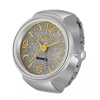 JEWELRYWE Ring Ring Watch Clock Ring Watch Waterproof Free Size Ladies Analog Stylish White Day Decoration Watch Present