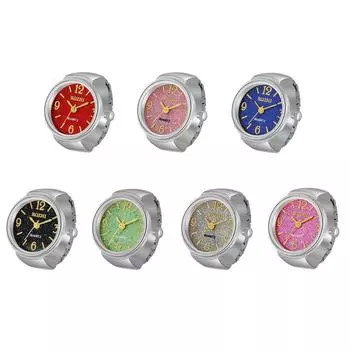 JEWELRYWE Ring Ring Watch Clock Ring Watch Waterproof Free Size Ladies Analog Dial Stylish White Day Decoration Watch Present