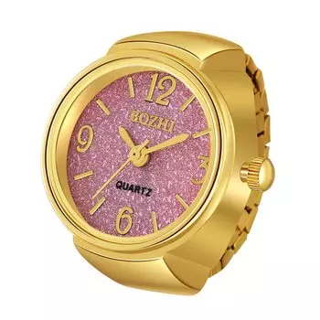 JEWELRYWE Ring Watch Antique Ring Watch Valentine s Day White Day Present Ring Watch Free Size Waterproof Ladies Analog Gold Birthday Anniversary Pink