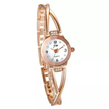 JewelryWe Sparkly Cute Watch Простые модные женские подарки на день рождения ко дню святого Валентина (Розовое золото)