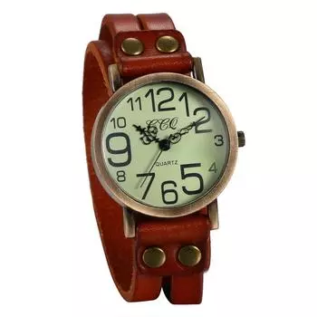 JewelryWe Watch Antique Bracelet Waterproof Number Analog Leather Belt Unisex Casual Popular Watch Birthday Anniversary Lover Friends Family Gift