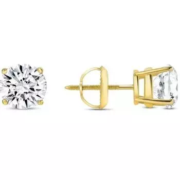 Jewels Prim 925 Silver Solitaire Dangle Earrings for Women 15MM жёлтый