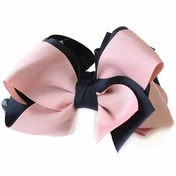 JewelVOX Банановый зажим для волос, двухцветная лента Grosgrain, большая для взрослых x [Jewel Box] для женщин (Розовый Темно-синий)