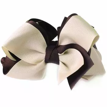 JewelVOX Банановый зажим для волос, двухцветная лента Grosgrain, большая для взрослых x [Jewel Box] для женщин (Бежево-коричневый)