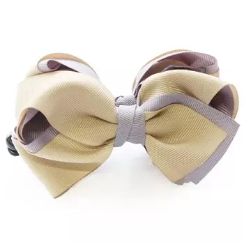 JewelVOX Банановый зажим для волос Лента двухцветная Grosgrain Большая взрослая x [Jewel Box] Женская (Бежевый лавандовый)