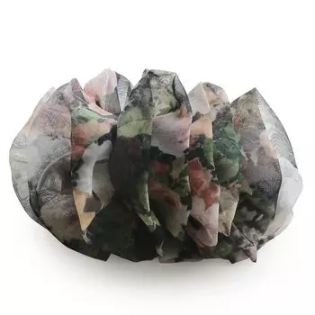 JewelVOX Банановый зажим для волос Заколка для волос Аксессуар для волос Драпировка из шифона Цветочный узор Цветок Стильный Популярный Взрослый [Коробка для драгоценностей] (черный) чёрный