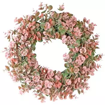 Эвкалиптовый искусственный венок Декоративный венок Четыре сезона Венок Дверной кулон Украшение Фестиваль красный