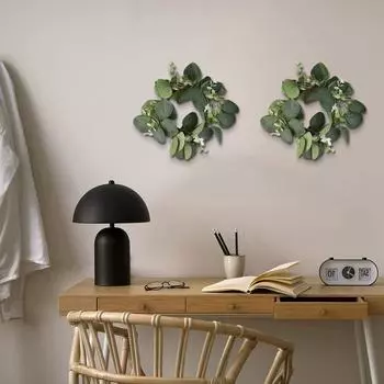 Эвкалиптовый венок, искусственная гирлянда 25 см / 9,84 дюйма, зеленый, долговечный, качественный, продуманный дизайн, идеальный размер