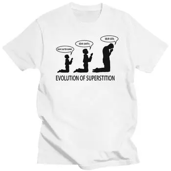 Эволюция суеверий 2023 года — забавная футболка унисекс «Атеист» Одежда с принтом «Атеизм»? Футболка 2XL