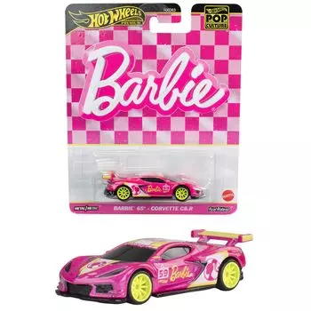 [Эксклюзив Amazon.co.jp] Hot Wheels Pop Culture - игрушечная мини-машинка Corvette C8.R в честь 65-летия Барби для детей от 3 лет и старше, розовая HVJ51