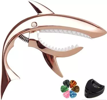 Эксклюзивная гитара One Touch Shark Guitar Акустическая электрогитара для фолк-гитары Высококачественный цинковый сплав [бренд Amazon] Каподастр, Каподастр, Форма, Каподастр, Каподастр,