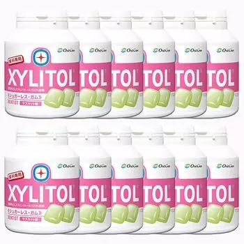 Эксклюзивная стоматологическая жевательная резинка Xylitol, тип бутылки 90 таблеток x 12 штук, Muscat Xylitol 100%