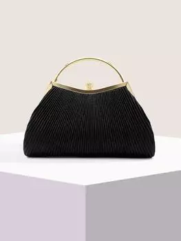 Эксклюзивная универсальная мятая сумка с бриллиантами для женщин 23*20*4.5cm серебряный