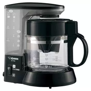 [Эксклюзивно для .co.jp] Кофеварка ZOJIRUSHI, капельного типа, 4 чашки, стеклянная емкость, бумажный фильтр, двойная порция кофе, черная EC-TD40AM-BA