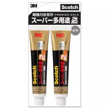 [Эксклюзивно для .co.jp] Скотч суперсильный клей Premier Gold Super Versatile 2 прозрачный 20 г x 2 бутылки 9078 2P