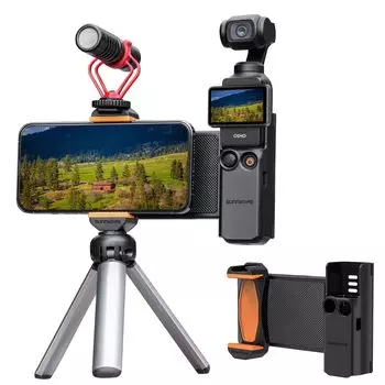 Эксклюзивное многофункциональное крепление для сотового телефона AUDASO DJI OSMO POCKET 3 с защитным чехлом для хранения и удлинительной ручкой для Pocket 3
