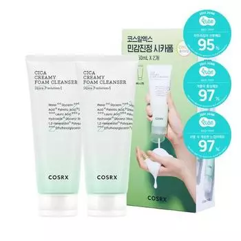 [Эксклюзивное предложение] COSRX Pure Fit Cica Creamy Foam Cleanser Double Special (150мл+150мл), Корея очищение