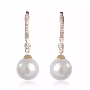 Эксклюзивные глянцевые имитационные серьги для женщин, серьги-капли принцессы с крючками, подарок на женский день белый