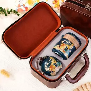 Эксклюзивный чайный сервиз 2024 года Дракона — кастрюля и чашки с рисунком дракона и высококачественная сумка — идеальный подарок для любителей чая и энтузиастов культуры