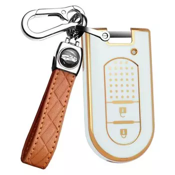Эксклюзивный чехол для смарт-ключа Daihatsu, держатель для ключей, стильный силиконовый модный чехол для Toyota Mira eS, литой высокий бак Boule Tanto, устойчивый к царапинам автомобиль белый