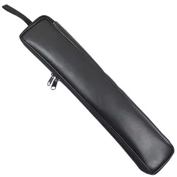 Эксклюзивный чехол Maibachi из кожи черного цвета 38 см, вмещает 2 барабанные палочки, роскошный чехол Taiko с ручкой-молнией и креплением на плечо для барабанных палочек чёрный