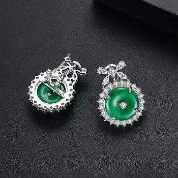 Эксклюзивный дизайн WWJ, круглые серьги-гвоздики с зеленым прозрачным цирконием изумрудный