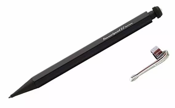 Эксклюзивный карандаш KAWECO SPECIAL Special Pencil Black Classic в тонком [с зажимом] [2,0 мм] корпусе!