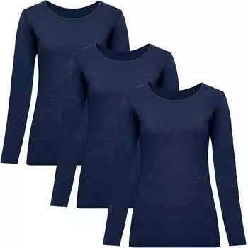 Эксклюзивный комплект из 3 предметов WARMACTIVE Crew Neck NAVY L Teijin Frontier Планирование удовольствия. [Бренд Amazon] Для женщин