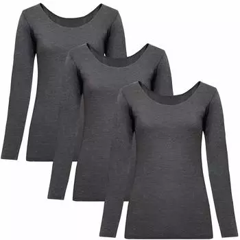 Эксклюзивный комплект WARMACTIVE Ballet Neck Set из 3 штук GRAY L Teijin Frontier Планирование веселья. [Бренд Amazon] Для женщин