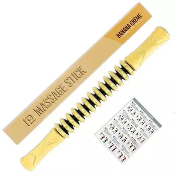 Эксклюзивный массажный ролик Pitari Massage Stick для миофасциального релиза Fascia Roller [бренд Amazon] (Банановый крем)