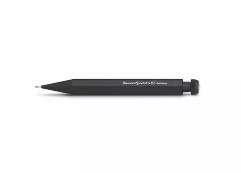 Эксклюзивный мини-карандаш KAWECO SPECIAL MINI Special Mini Pencil черного цвета. Классический дизайн на тонком [с зажимом] [0,7 мм] корпусе!