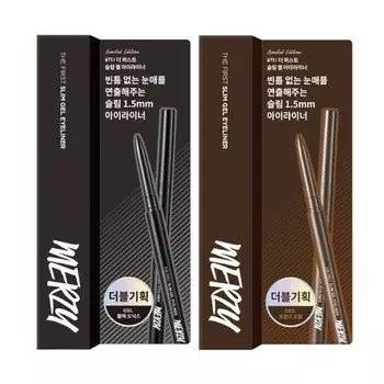 [Эксклюзивный проект][НОВИНКА] Merge the First Slim Gel Eyeliner Double Special Set, корейская косметика, KPOP GS1.Black Onyx (On)