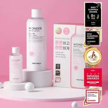 [Эксклюзивный проект] Tony Moly Wonder Ceramine Mochi Toner (основной продукт 500мл+100мл), Корейская косметика