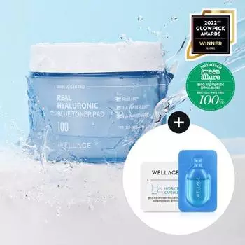 [Эксклюзивный проект] Wellage Real Hyaluronic Blue Toner Pad, 70 специальных листов (+ 1 однодневный комплект), Корейская популярная взрывная косметика