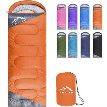 Эксклюзивный спальный конверт TKTOP, водонепроницаемый, для сна в условиях стихийных бедствий, включает в себя мешок для хранения [бренд Amazon], тип, легкий, термостойкий, оранжевый