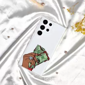 Эксклюзивный трансграничный чехол для мобильного телефона Samsung S23A55 с дизайном в виде доллара США, полной защитой линз и защитой от падений. Samsung A24_4G прозрачный