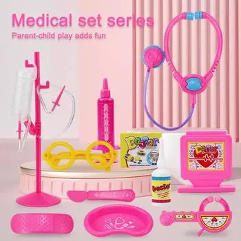 Эксклюзивный трансграничный игровой набор «Доктор» из 12 предметов с коробкой для хранения мультяшных персонажей