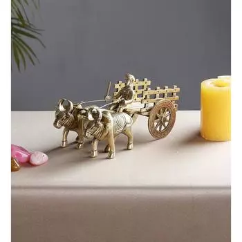 Экспонат тележки из латуни 7,5 дюймов, экспонат для дома, предметы домашнего декора, эстетичный декор комнаты, экспонаты для угловых полок, стандарт, упаковка из 1 шт.