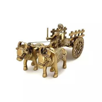 Экспонат тележки из латуни 7,5 дюймов, экспонат для дома, предметы домашнего декора, эстетичный декор комнаты, экспонаты для угловых полок, стандарт, упаковка из 1 шт.