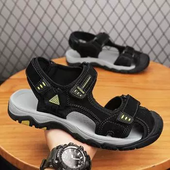 Экспортируемые в Европу мужские сандалии 2025 года, новые летние туфли с сумкой для головы, пляжные туфли для отдыха, спорта, вождения, классные тапочки 38