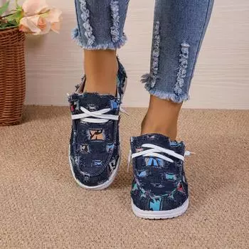 Экспортируется в Европу, Америку и другие страны. Рождественские новые большие размеры литьевой тканевой обуви фабрика обуви плоская повседневная женская обувь 35 королевский синий