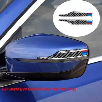 Экстерьер автомобиля для BMW 1, 2, 3, 4, 5, 7 серии X3 X4 X5 X6, зеркало заднего вида из углеродного волокна, защитная полоса, наклейка против столкновений чёрный