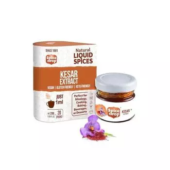 Экстракт шафрана Spice Drop | Чистый кашмирский кесар | Чай, кхир, молоко кесар, кулинария, выпечка, бирьяни, десерт | Веганский | 20 мл на 4-5 литров