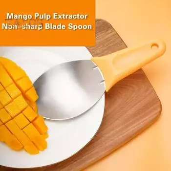 Экстрактор мякоти манго Ложка для манго Ложка для выкапывания фруктов Инструмент для резки арбуза Нарезка кубиками авокадо Форма для разделения зерна Ложка для манго Ложка для мякоти манго жёлтый