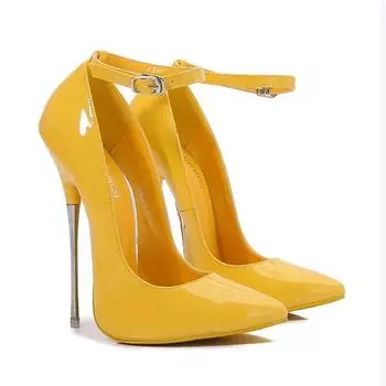 Экстремальные туфли на высоком каблуке 16 см, женские туфли-лодочки на металлическом каблуке, разноцветные туфли на высоком каблуке, женские туфли для танцев на пилоне, сексуальные туфли на каблуках, модельное шоу, большой размер 35 чёрный